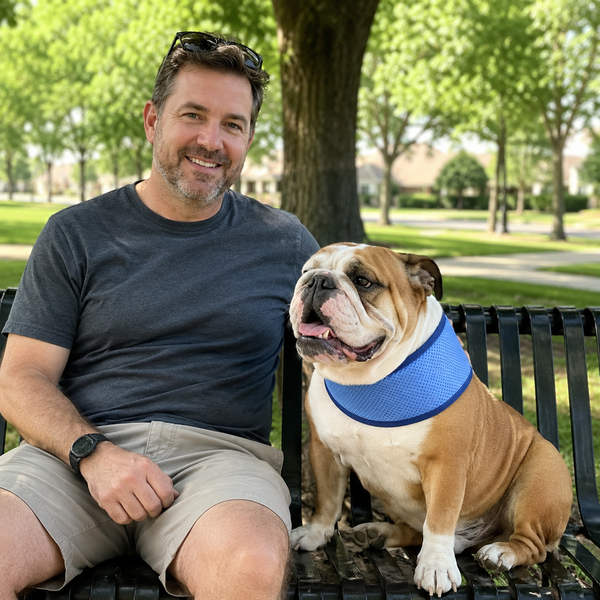 Dog wearing BreezePaws bandana