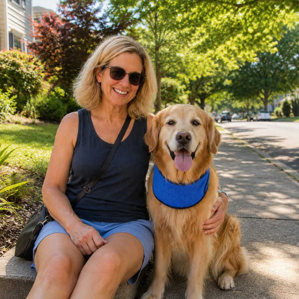 Dog wearing BreezePaws bandana